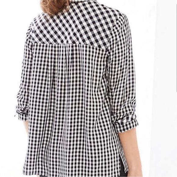 J Jill black and white Gingham popover top. Size S - Picture 2 of 6